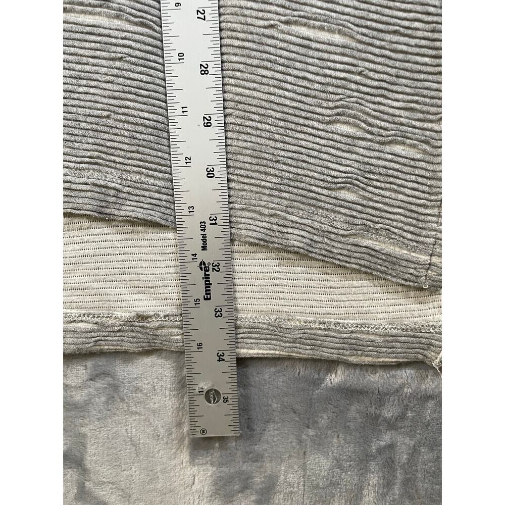Anthropologie Devi Stripe Ribbed Tunic Top Gray White S Minimalist Cozy Casual - Picture 6 of 8